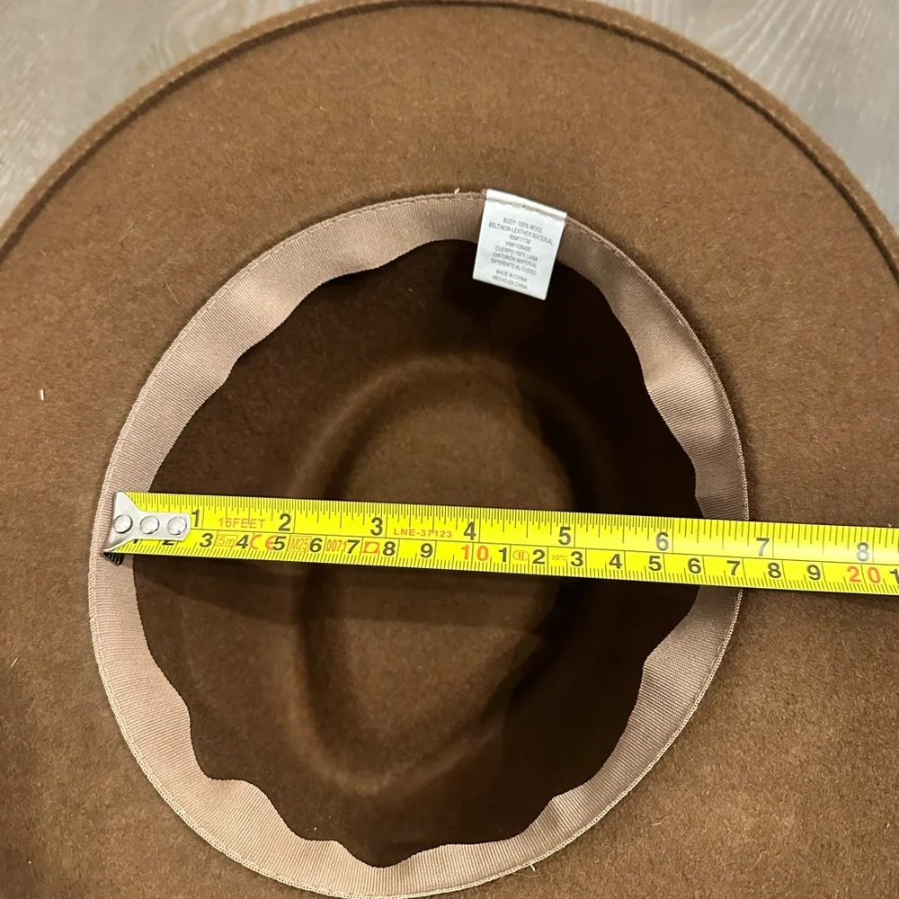 Women’s Boutique‎ Fedora Brown Hat with Tan Belt - Picture 6 of 8